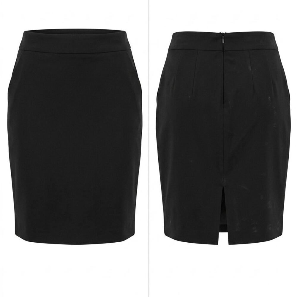 Express Black Stretch Pencil Skirt Pockets Back Slit Women Size 10